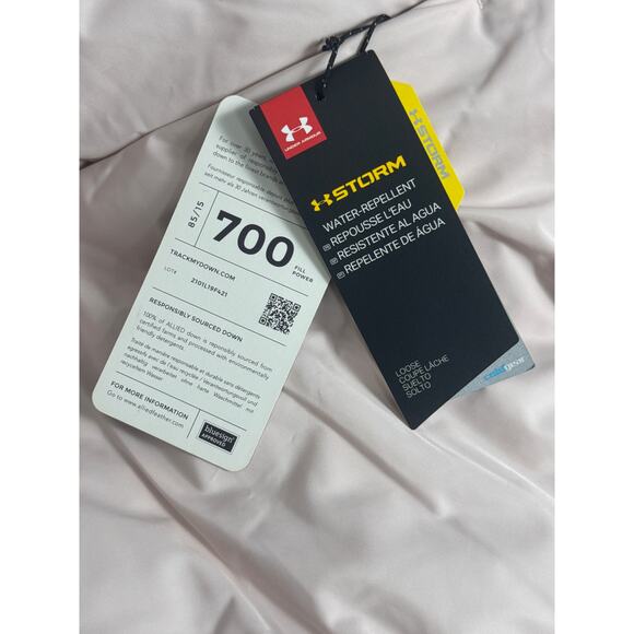 NWT Under Armour Womens Storm Water Repellent Down Puffer Jacket Light Pink XS - Picture 3 of 15